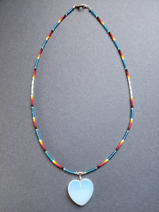 B - 016 Beaded Necklace "Warrior Heart" - Twiss Gallery