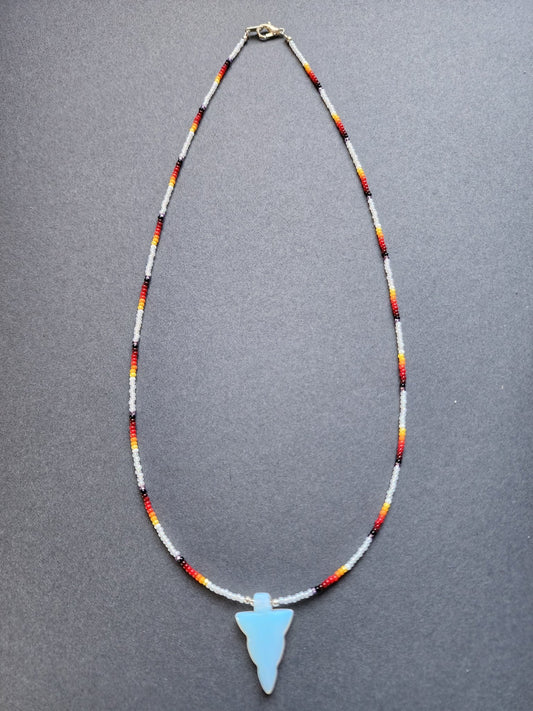 B - 018 Beaded Necklace "Looking Cloud" - Twiss Gallery
