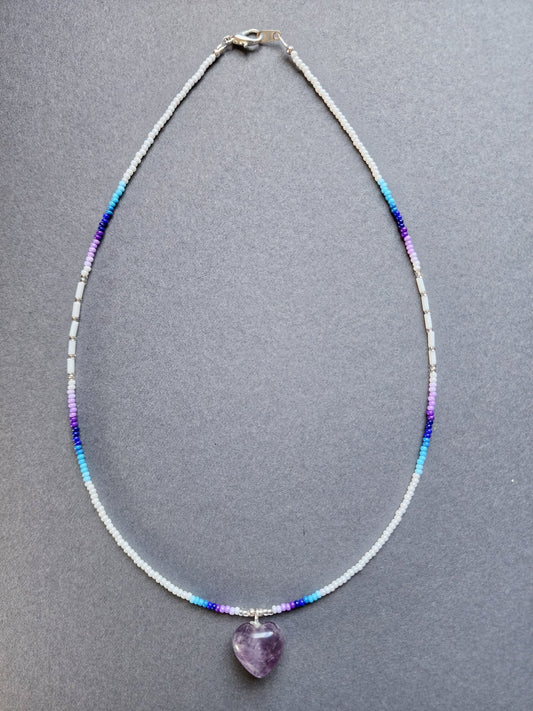 B - 08 Beaded Necklace "Amethyst Strike" - Twiss Gallery