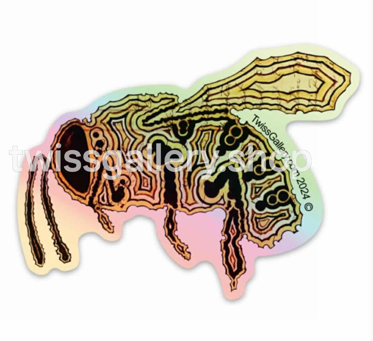 Holographic Sand Creek Honey Bee Sticker - Twiss Gallery