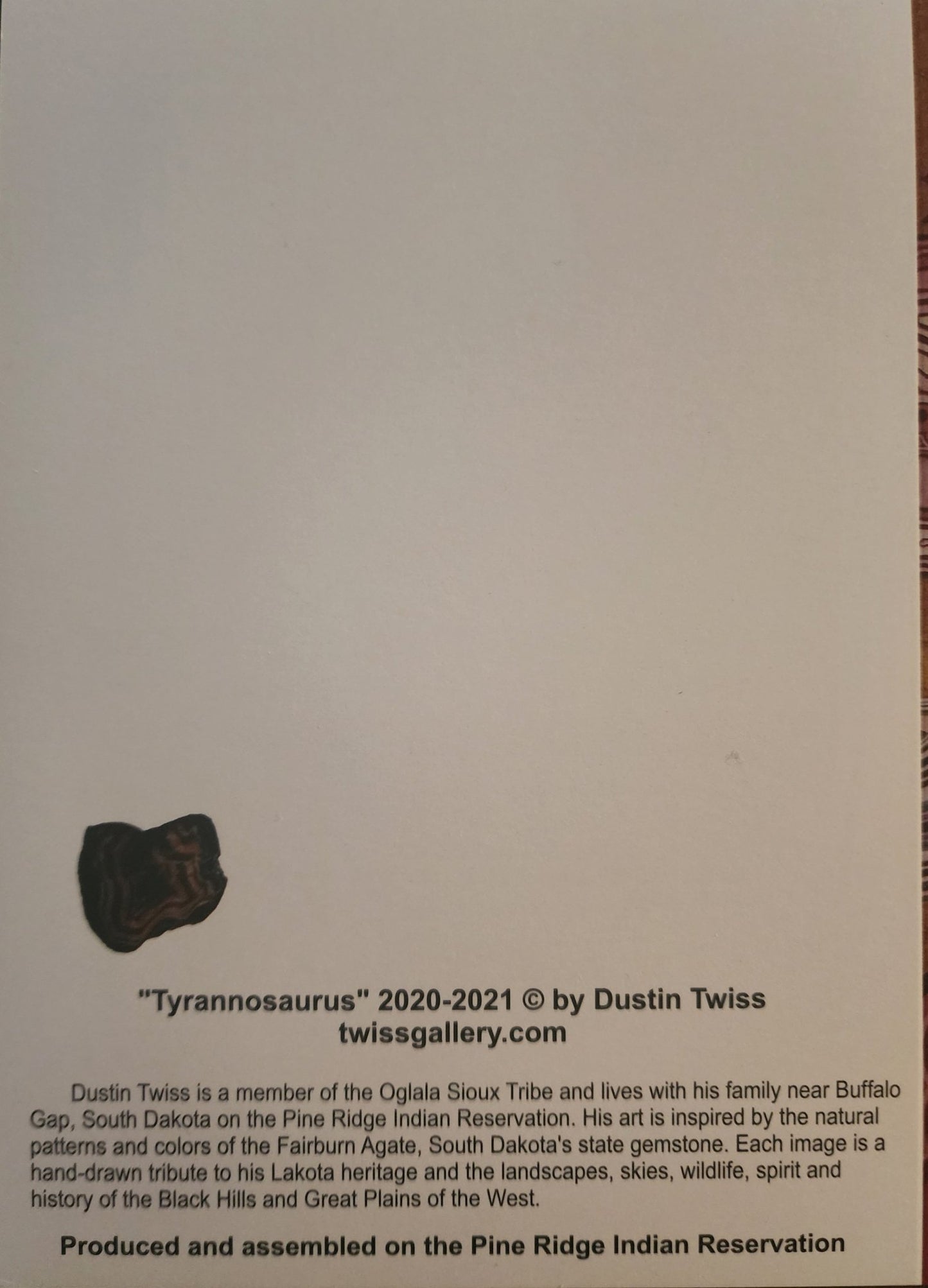 N - 013 "Tyrannosaurus" Notecard - Twiss Gallery