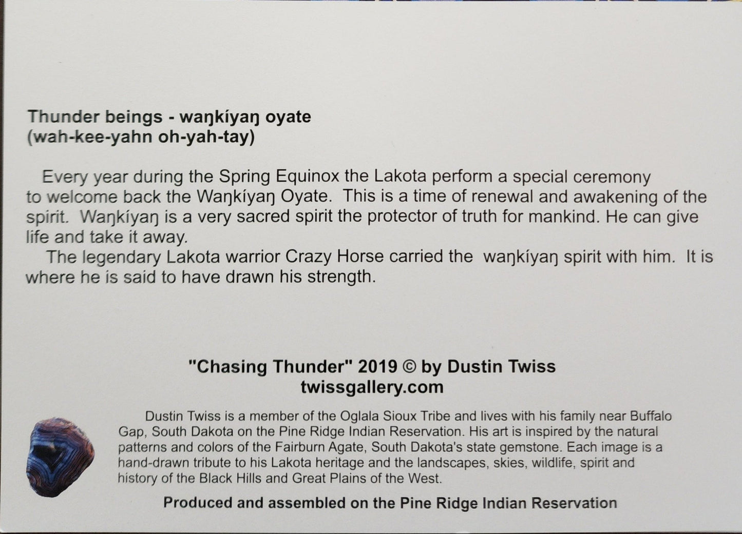 N - 032 "Chasing Thunder" - Notecard - Twiss Gallery