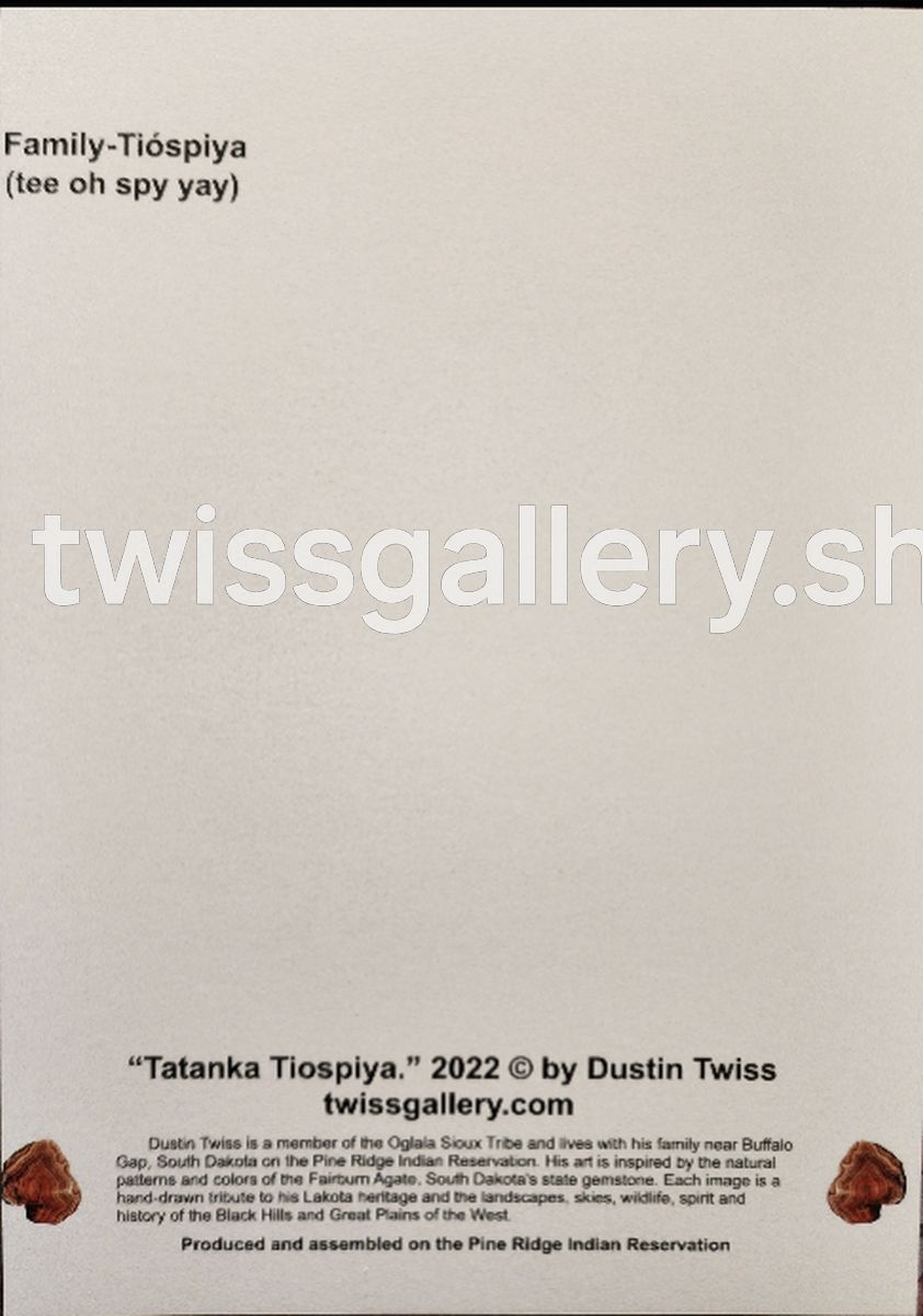 N - 04 "Tatanka Tiyospaya" Notecard - Twiss Gallery