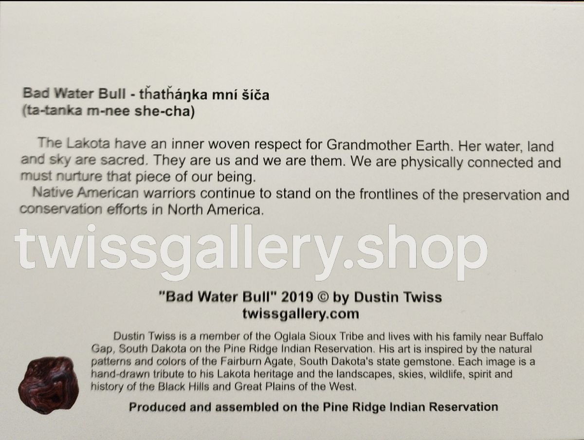N - 06 "Bad Water Bull" Notecard - Twiss Gallery