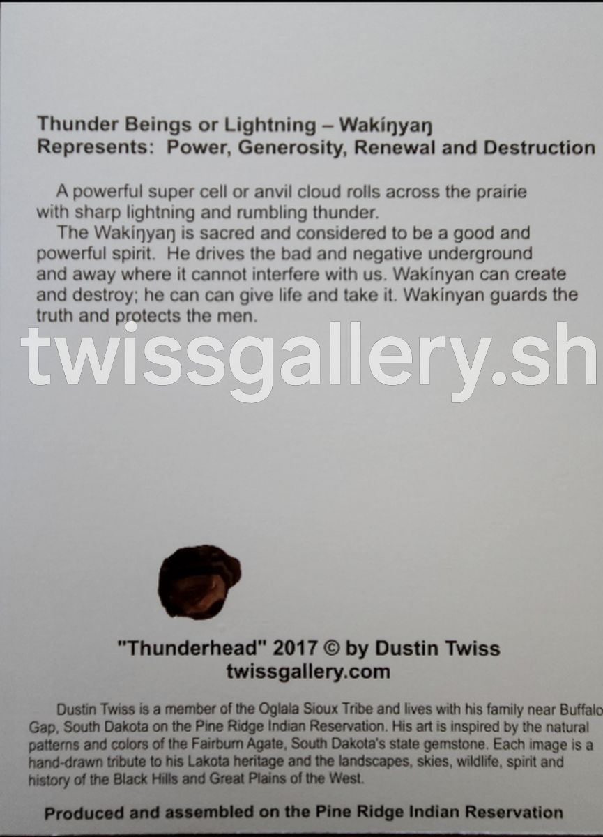 N - 08 "Thunder Being or Lightning" Notecard - Twiss Gallery