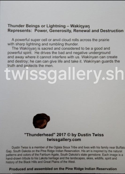 N - 08 "Thunder Being or Lightning" Notecard - Twiss Gallery
