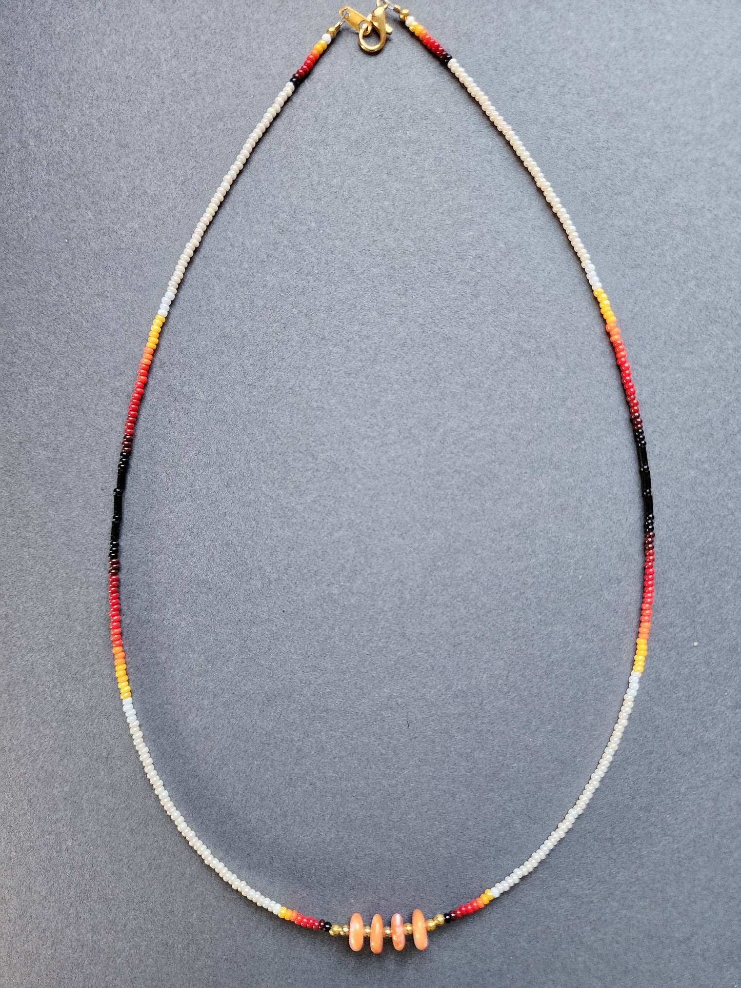 B-09 Beaded Necklace "Winter Camp"