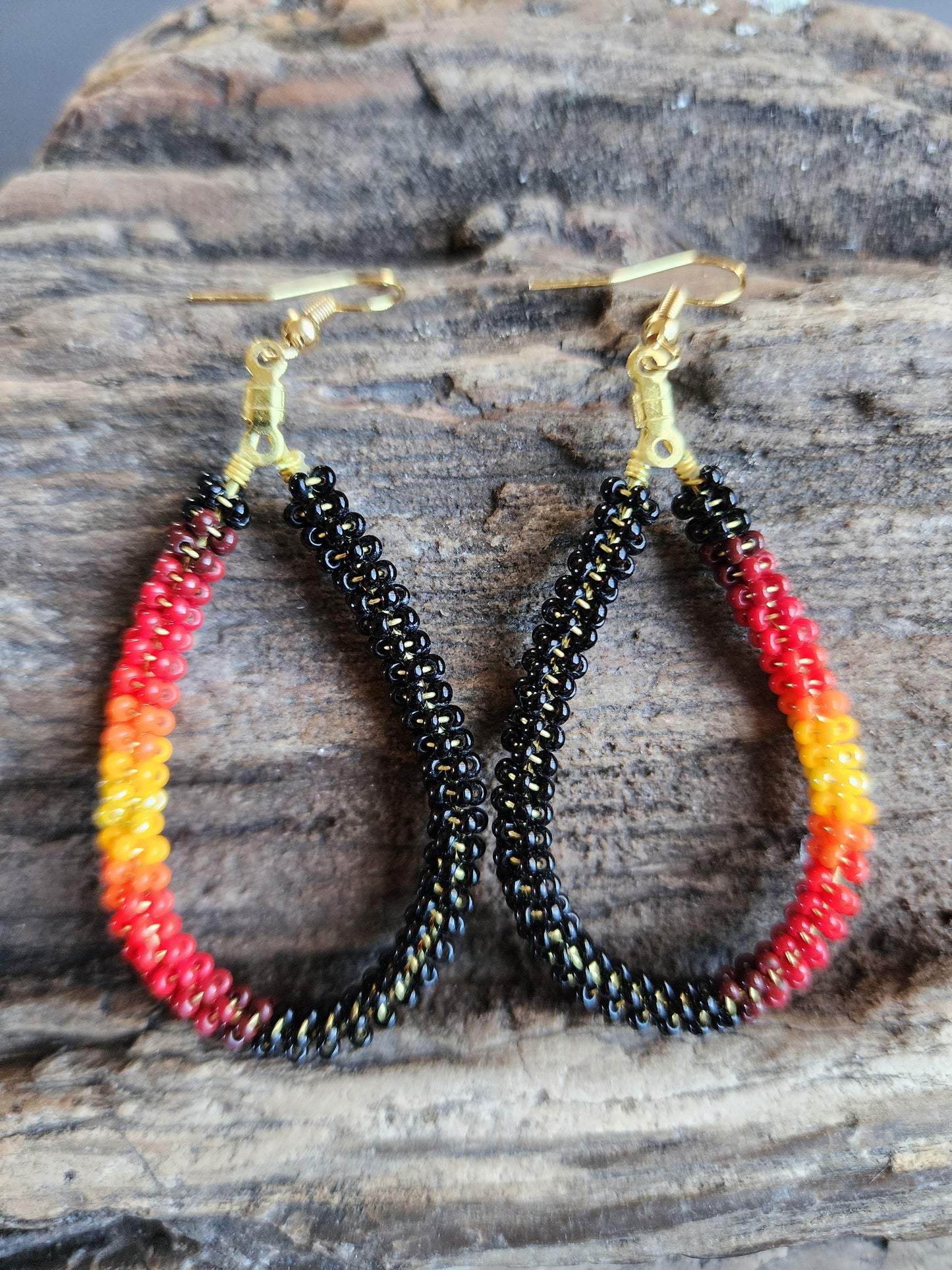 C-03 Beaded Tear Drop Earrings