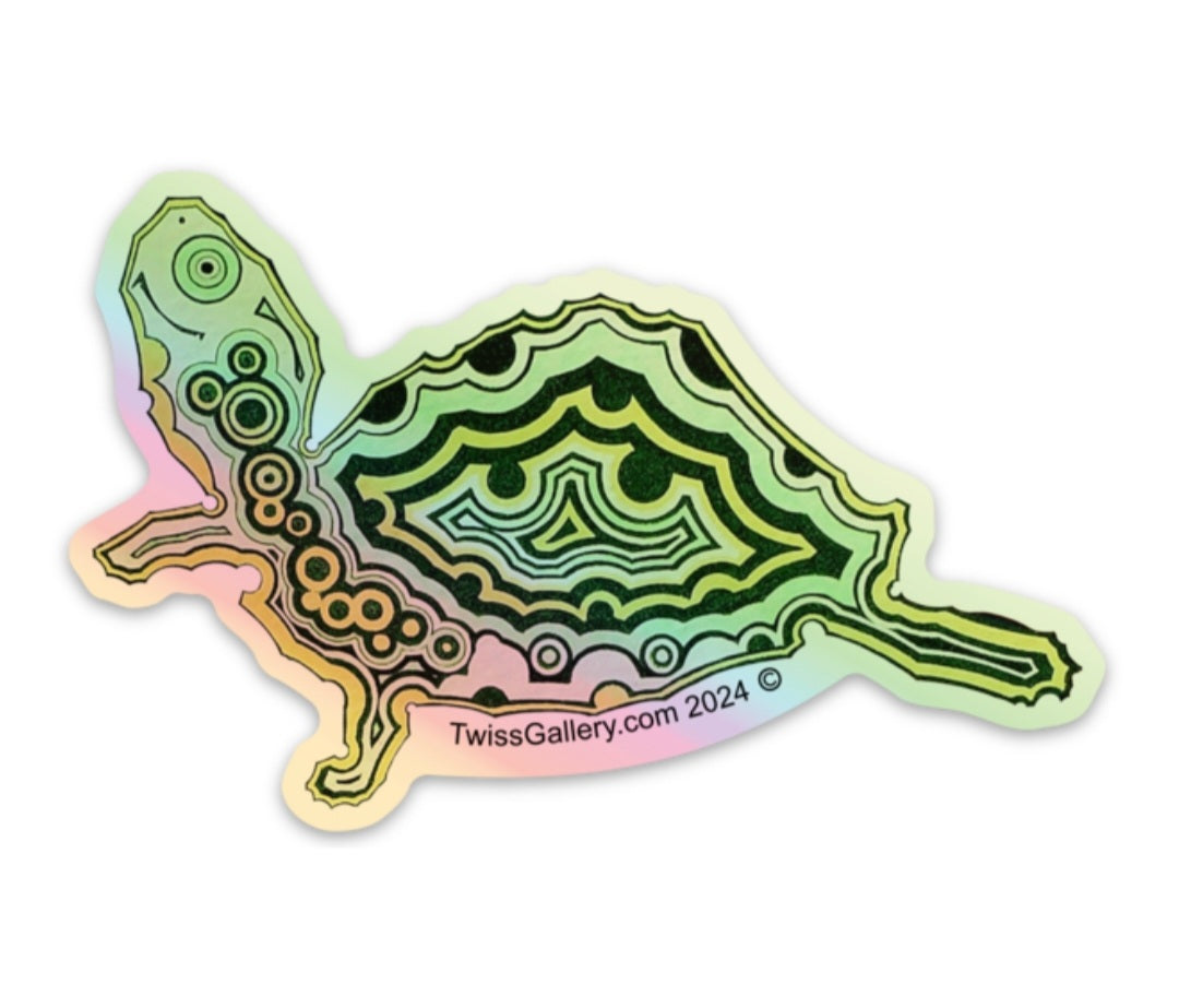 White River Turtle-Holographic Die-Cut Sticker