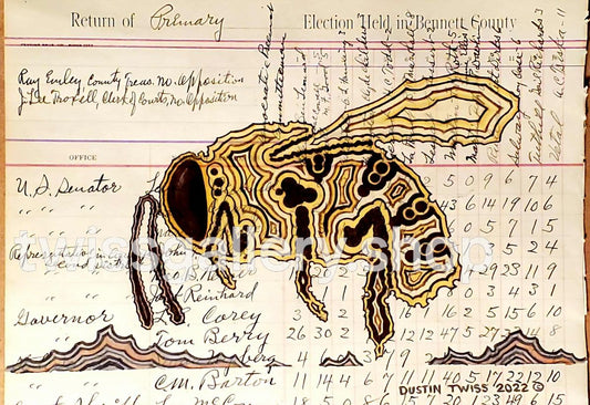 N-09 "Sand Creek Honey Bee" Notecard