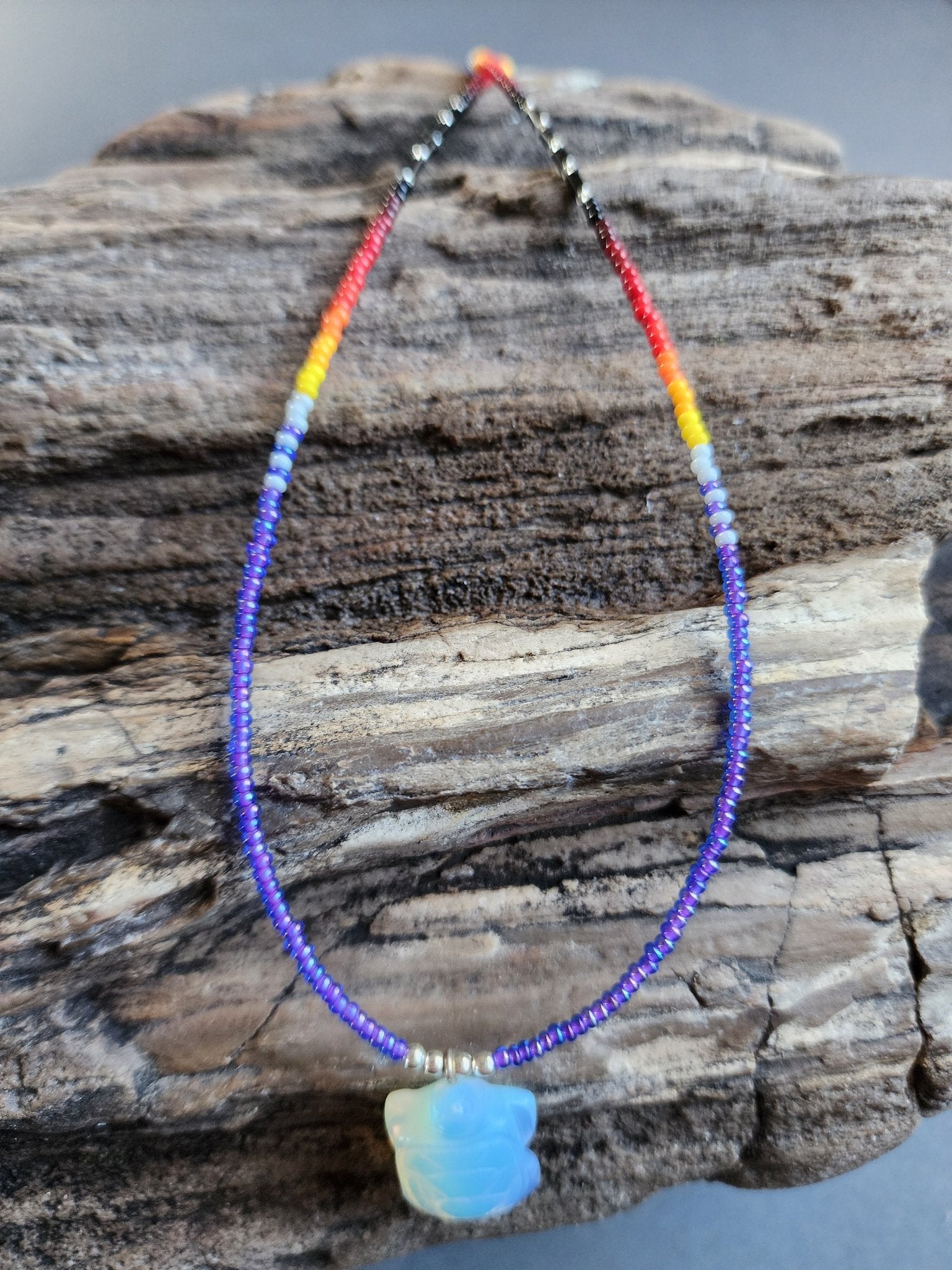 B - 011 Beaded Necklace "Blazing Star" - Twiss Gallery