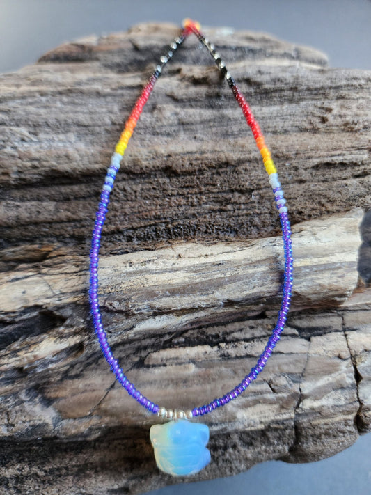B - 011 Beaded Necklace "Blazing Star" - Twiss Gallery