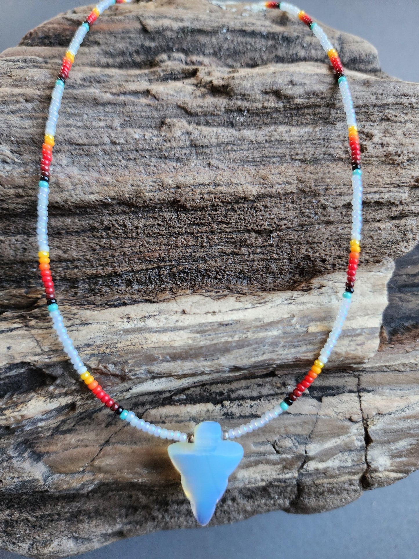 B - 013 Beaded Necklace "Safe Trail" - Twiss Gallery
