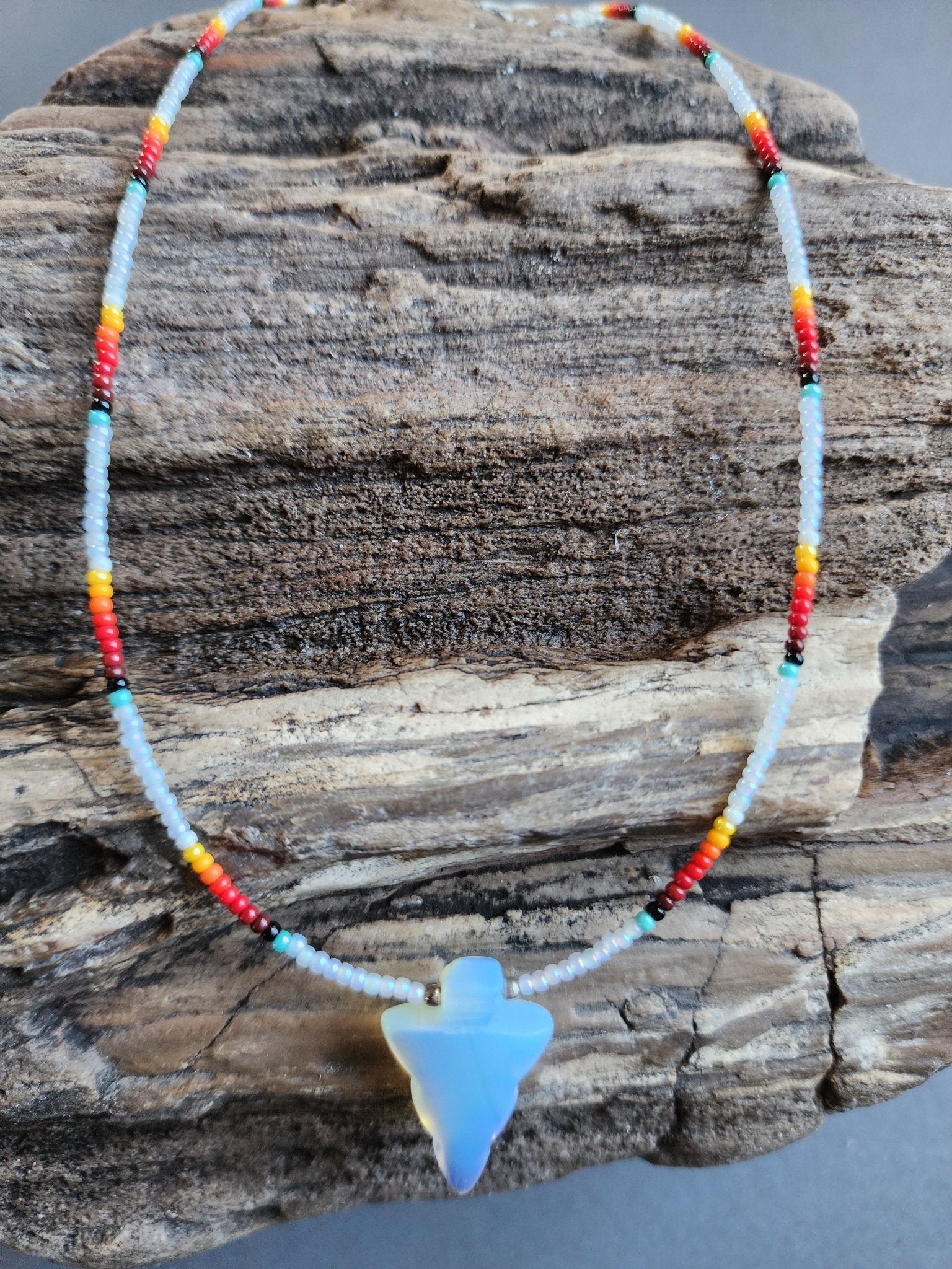 B - 013 Beaded Necklace "Safe Trail" - Twiss Gallery