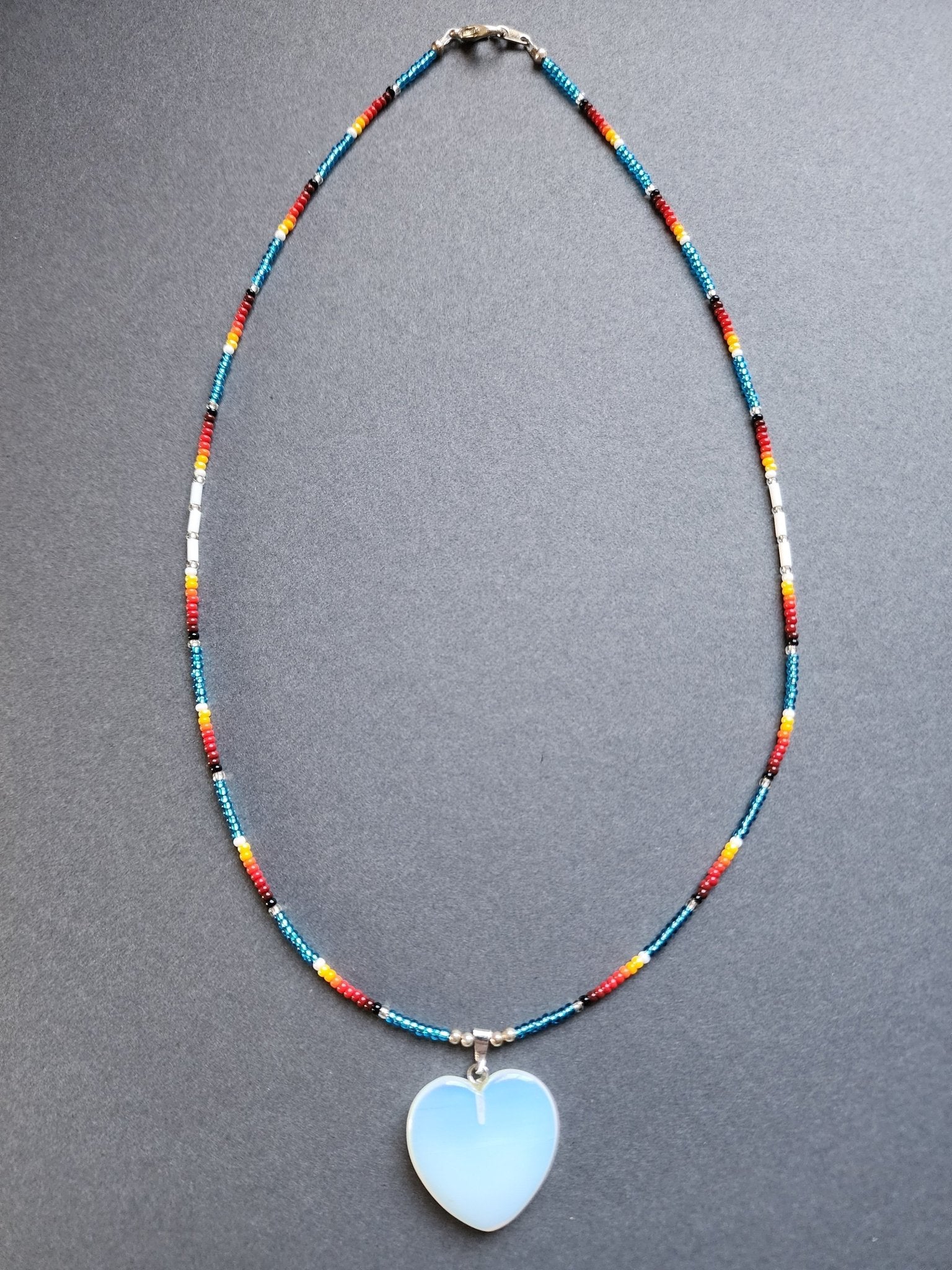 B - 016 Beaded Necklace "Warrior Heart" - Twiss Gallery