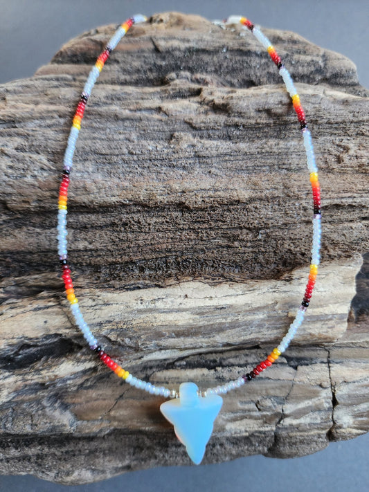 B - 018 Beaded Necklace "Looking Cloud" - Twiss Gallery