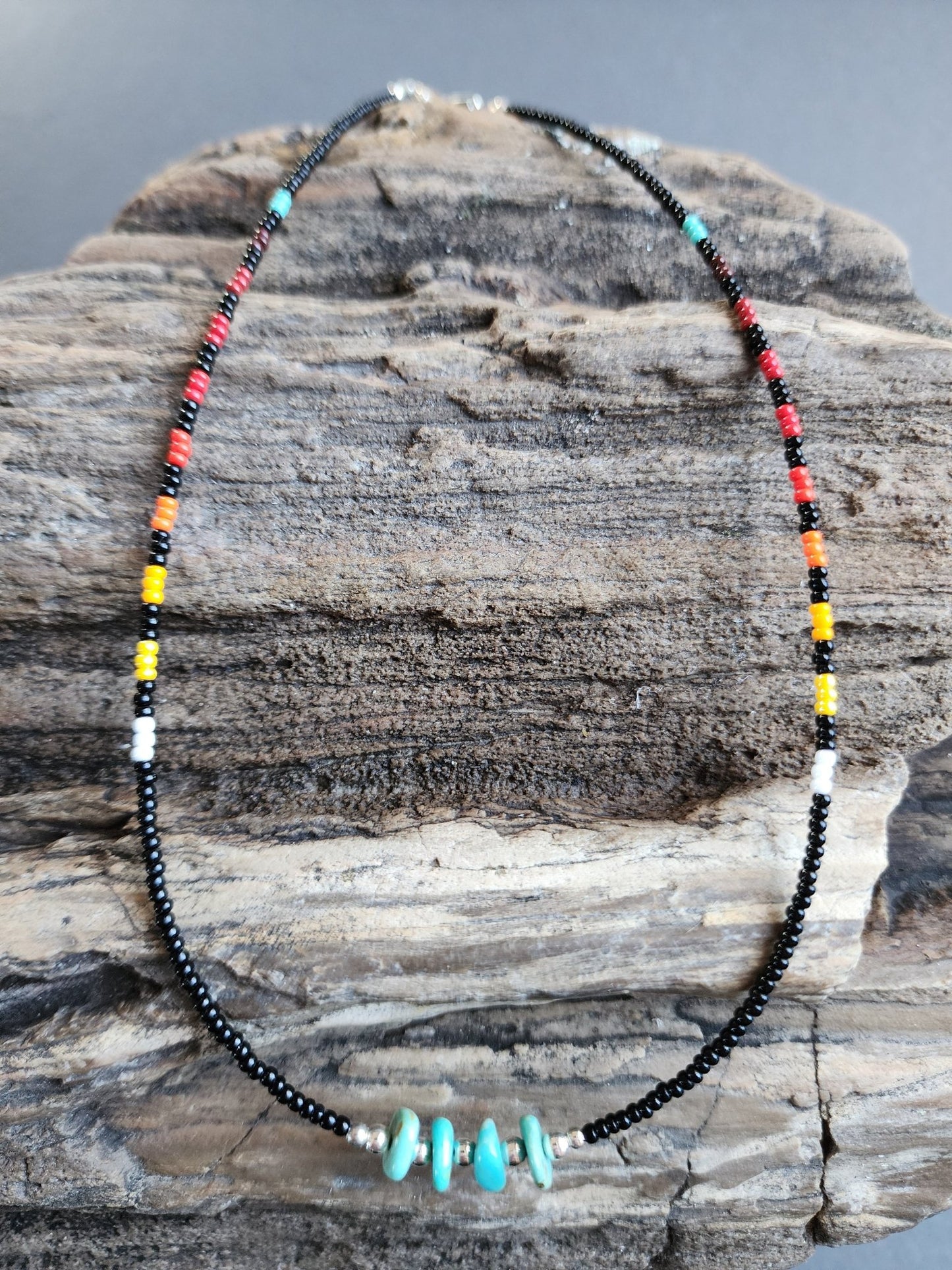 B - 019 Beaded Necklace "Midnight Prairie" - Twiss Gallery
