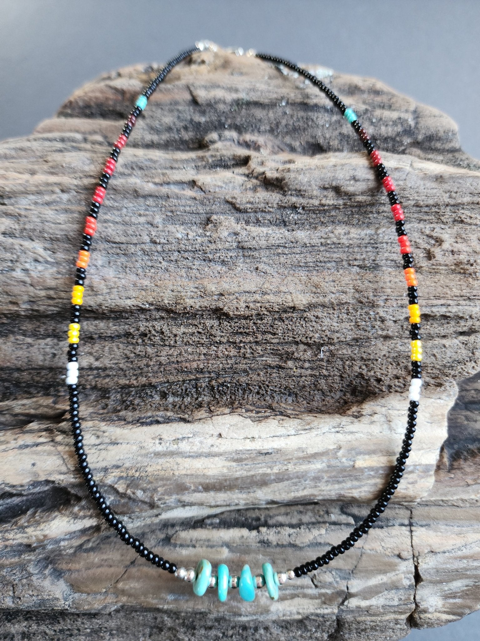 B - 019 Beaded Necklace "Midnight Prairie" - Twiss Gallery