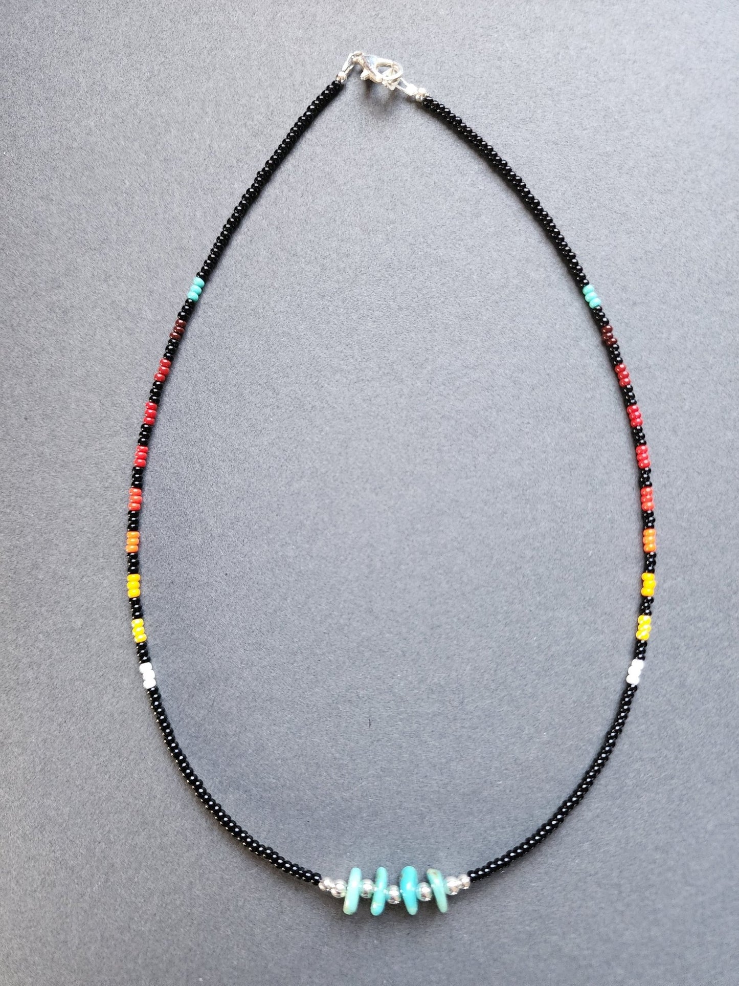 B - 019 Beaded Necklace "Midnight Prairie" - Twiss Gallery
