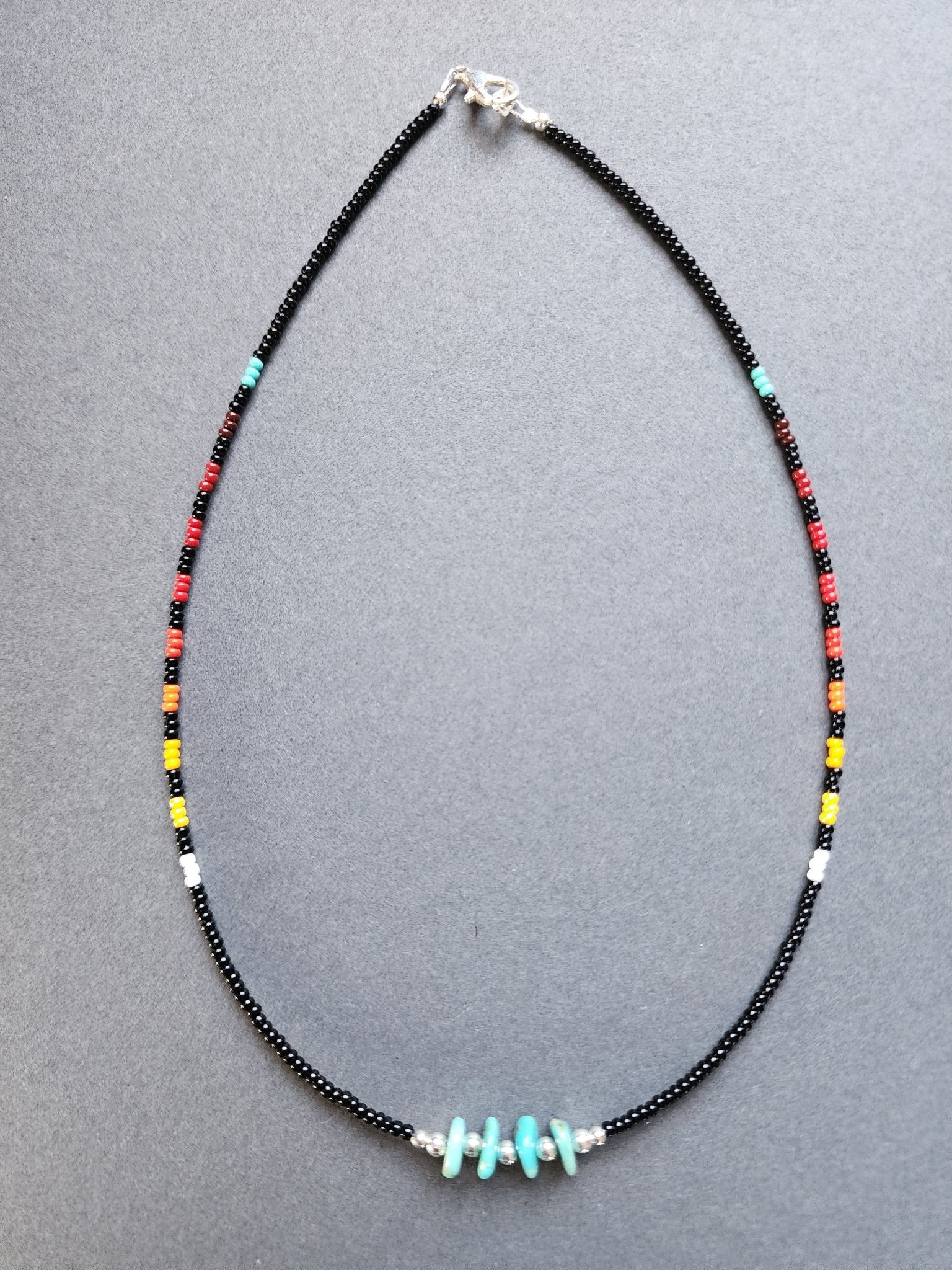 B - 019 Beaded Necklace "Midnight Prairie" - Twiss Gallery