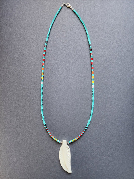 B - 024 Beaded Necklace "Rain Drops" - Twiss Gallery