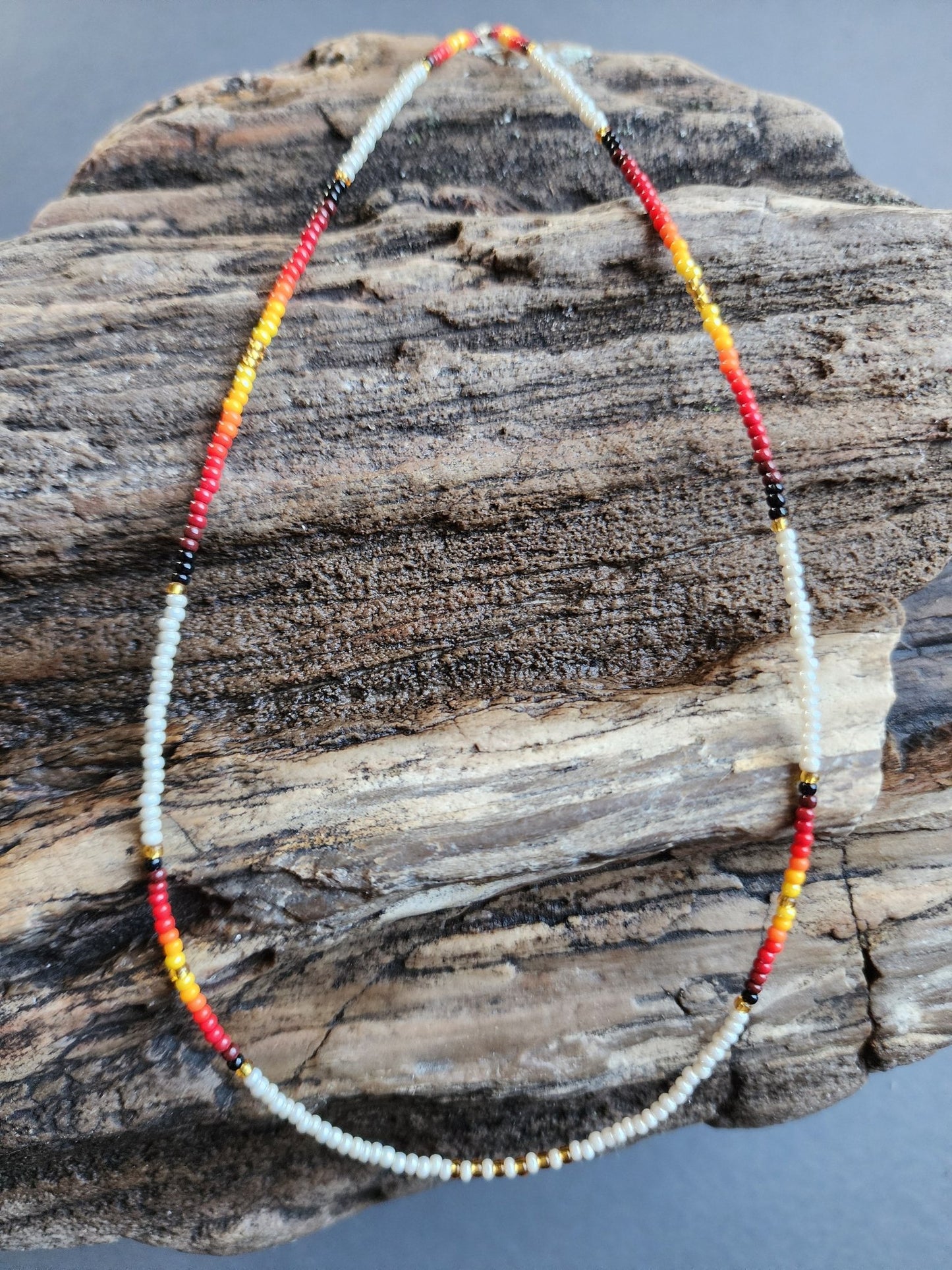 B - 03 Beaded Necklace "Autumn Frost" - Twiss Gallery