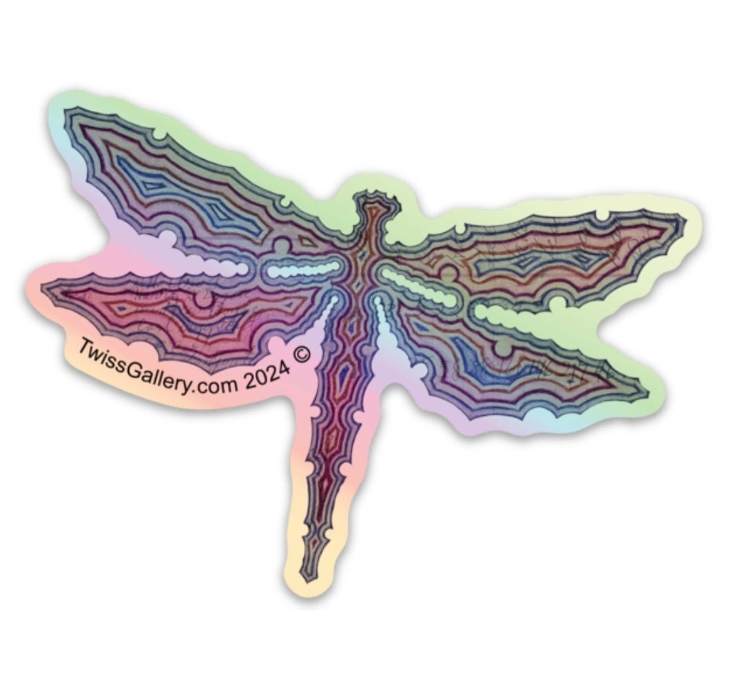 Badlands Dragonfly - Holographic Die - Cut Sticker - Twiss Gallery