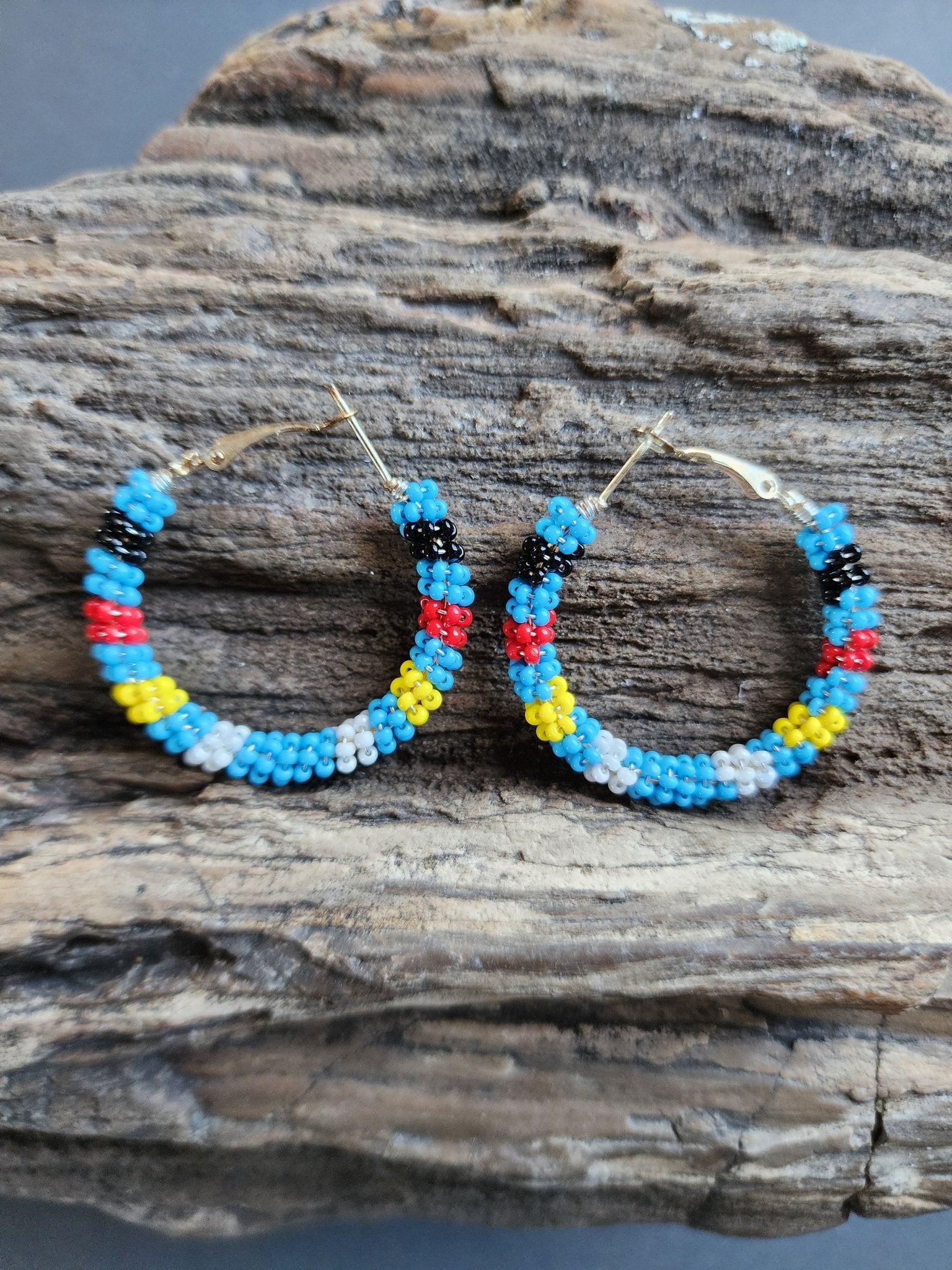 C - 010 Beaded Hoop Earrings - Twiss Gallery