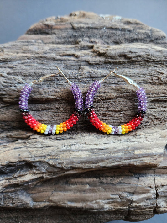 C - 011 Beaded Hoop Earrings - Twiss Gallery