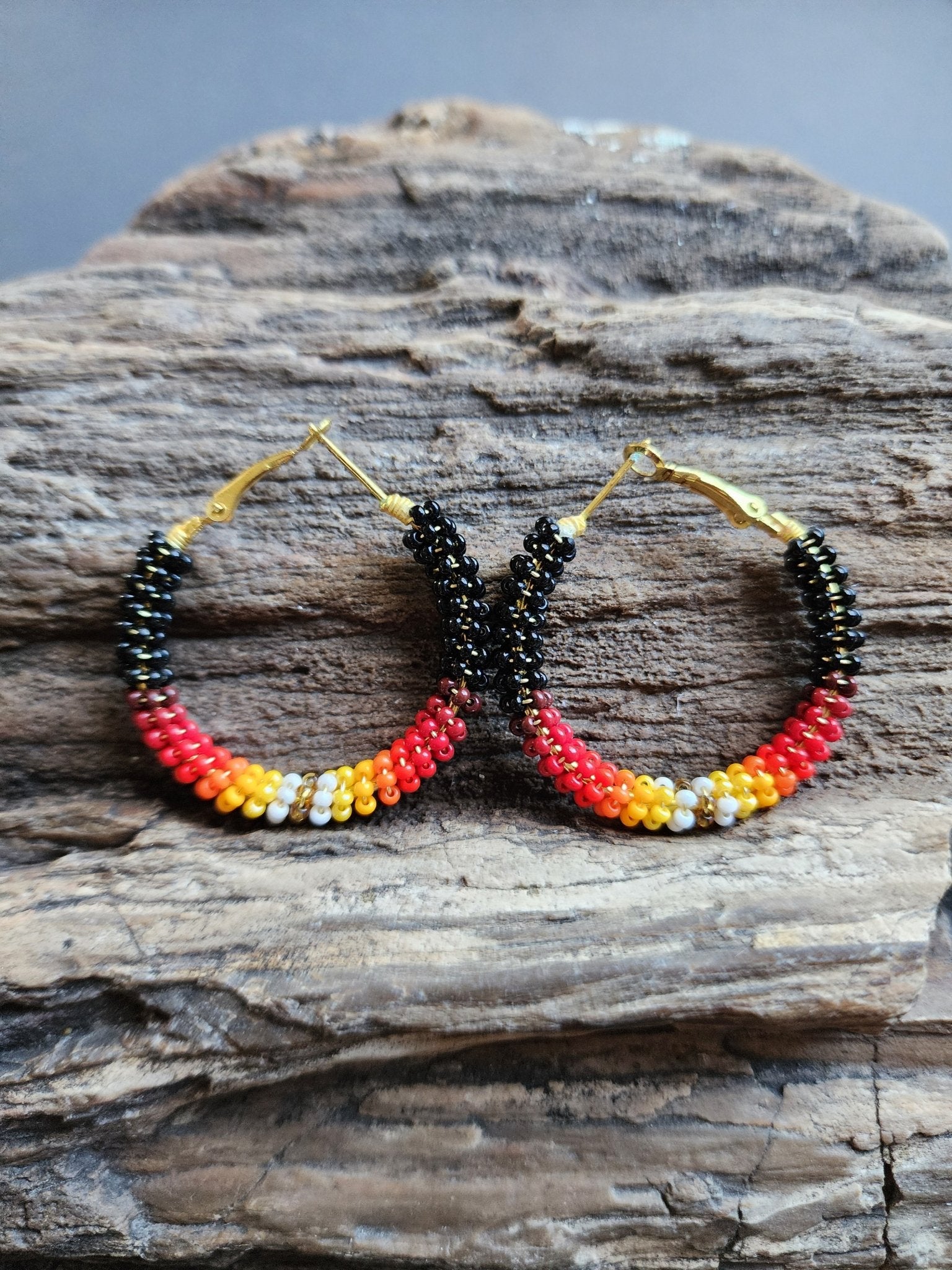 C - 012 Beaded Hoop Earrings - Twiss Gallery