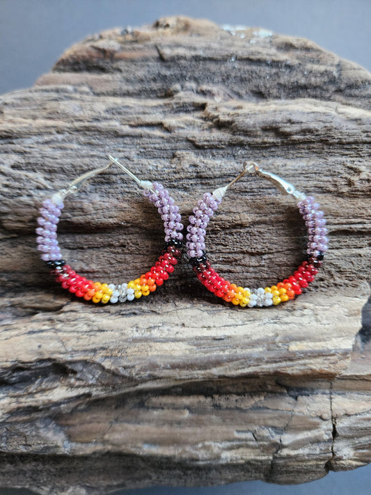 C - 013 Beaded Hoop Earrings - Twiss Gallery