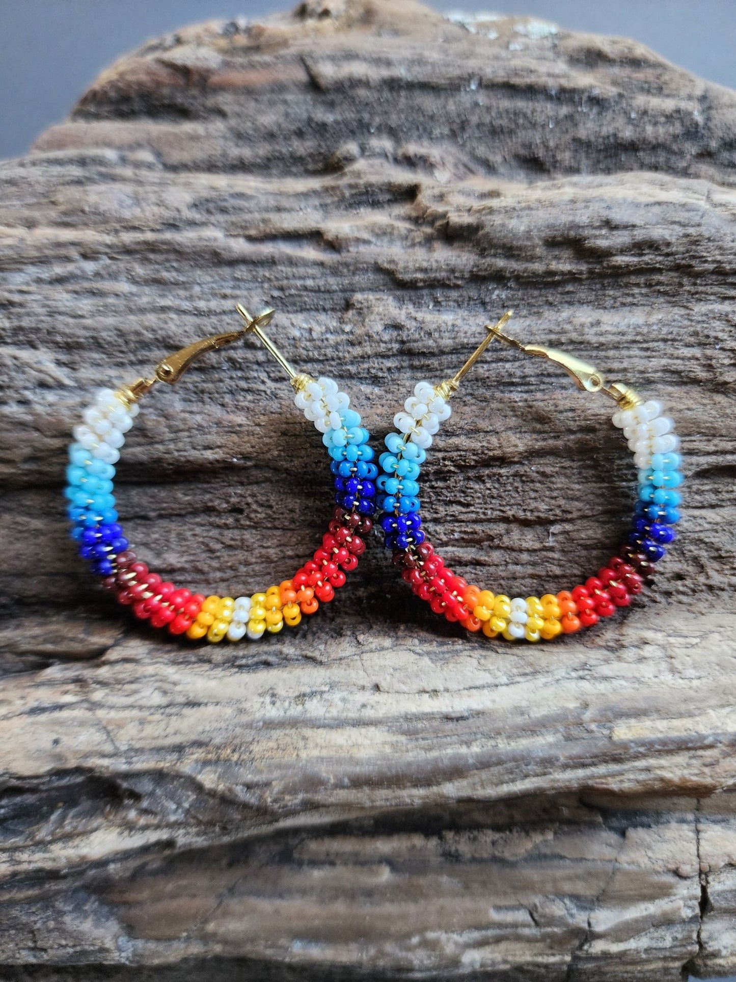 C - 014 Beaded Hoop Earrings - Twiss Gallery