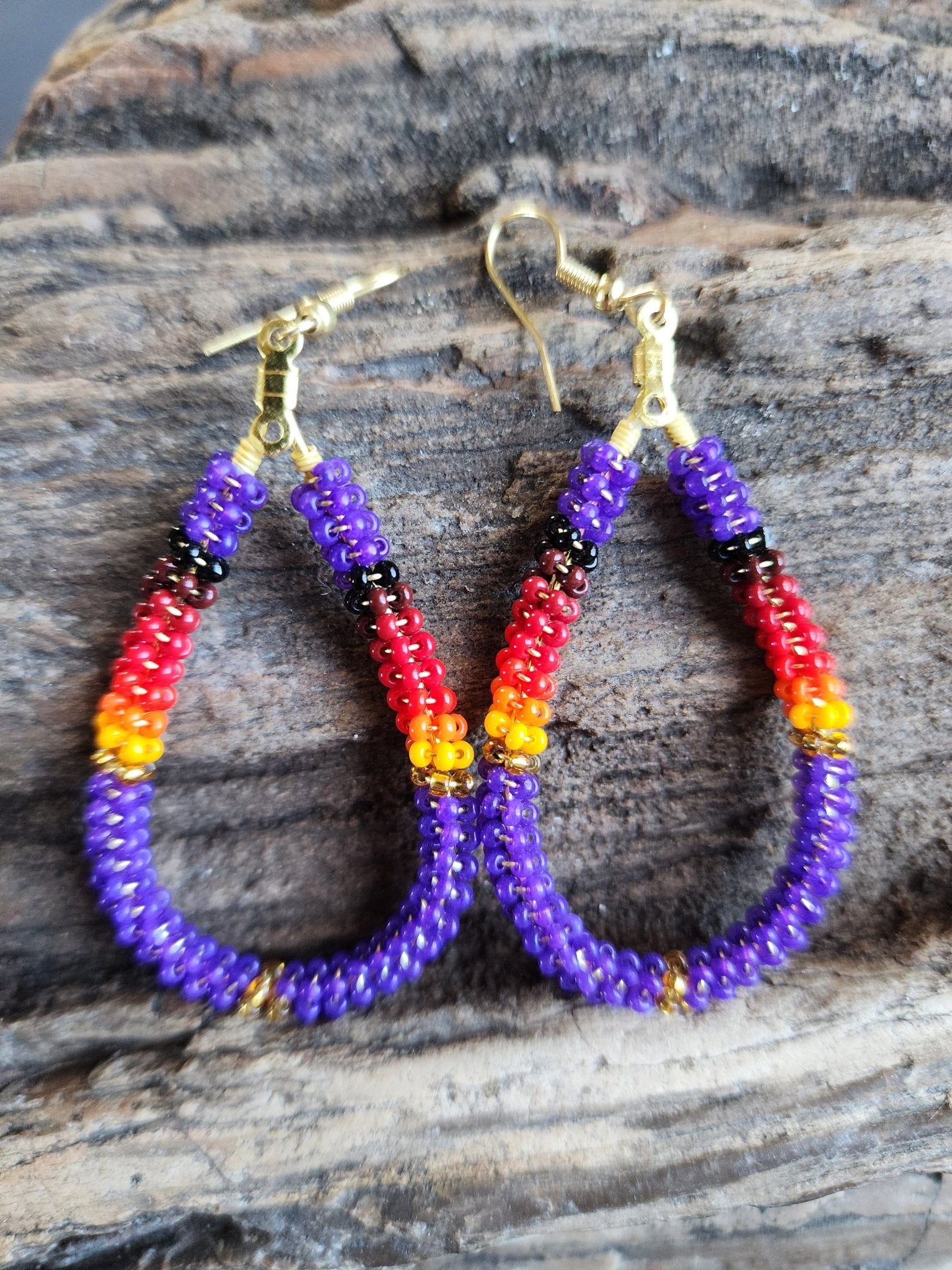 C - 02 Beaded Tear Drop Earrings - Twiss Gallery