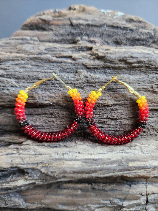 C - 09 Beaded Hoop Earrings - Twiss Gallery