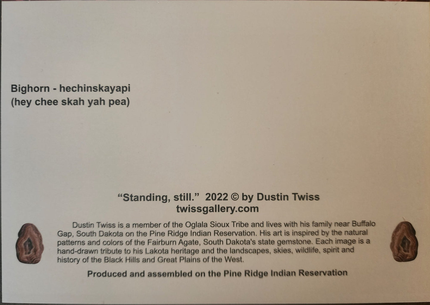 N - 010 "Standing Still" Notecard - Twiss Gallery