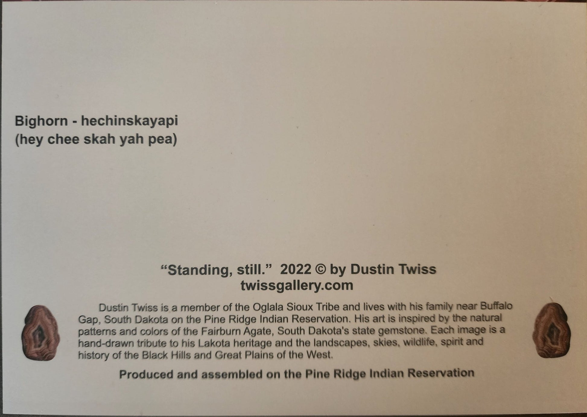 N - 010 "Standing Still" Notecard - Twiss Gallery