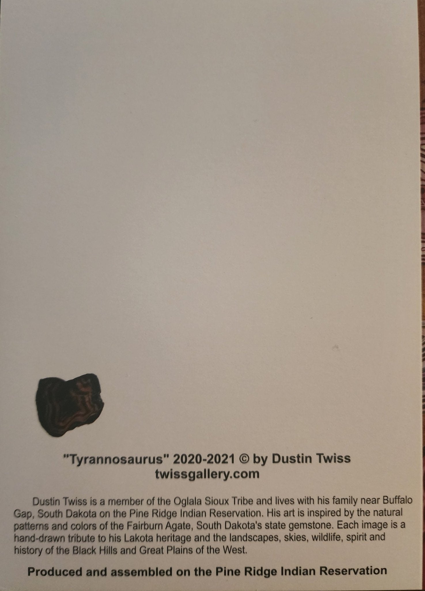 N - 013 "Tyrannosaurus" Notecard - Twiss Gallery