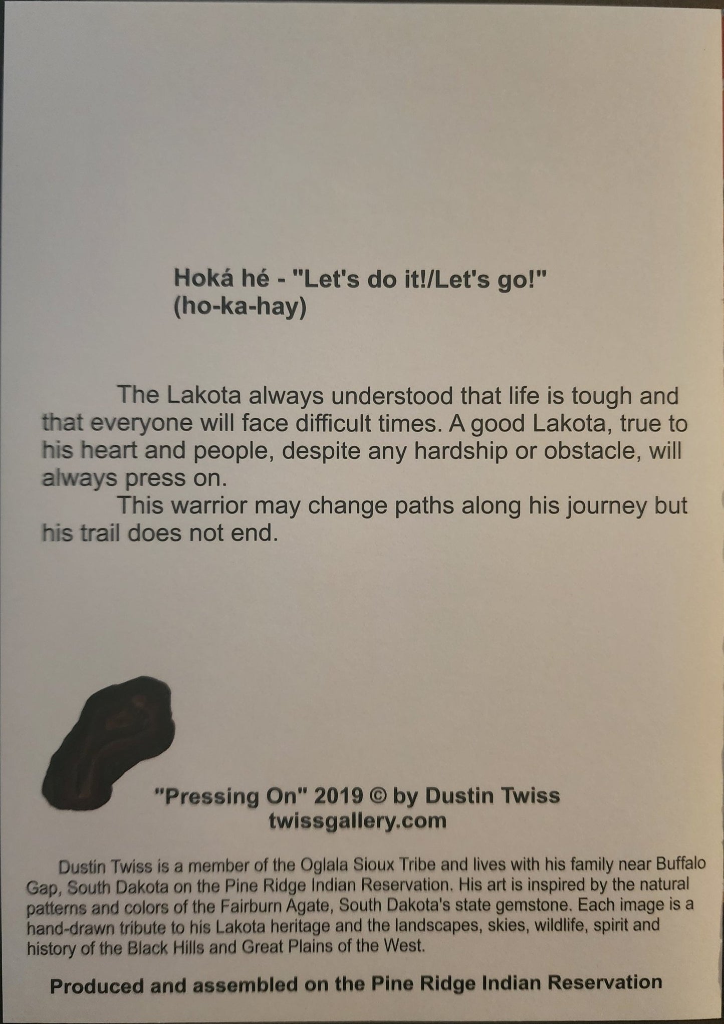 N - 016 "Pressing On" Notecard - Twiss Gallery