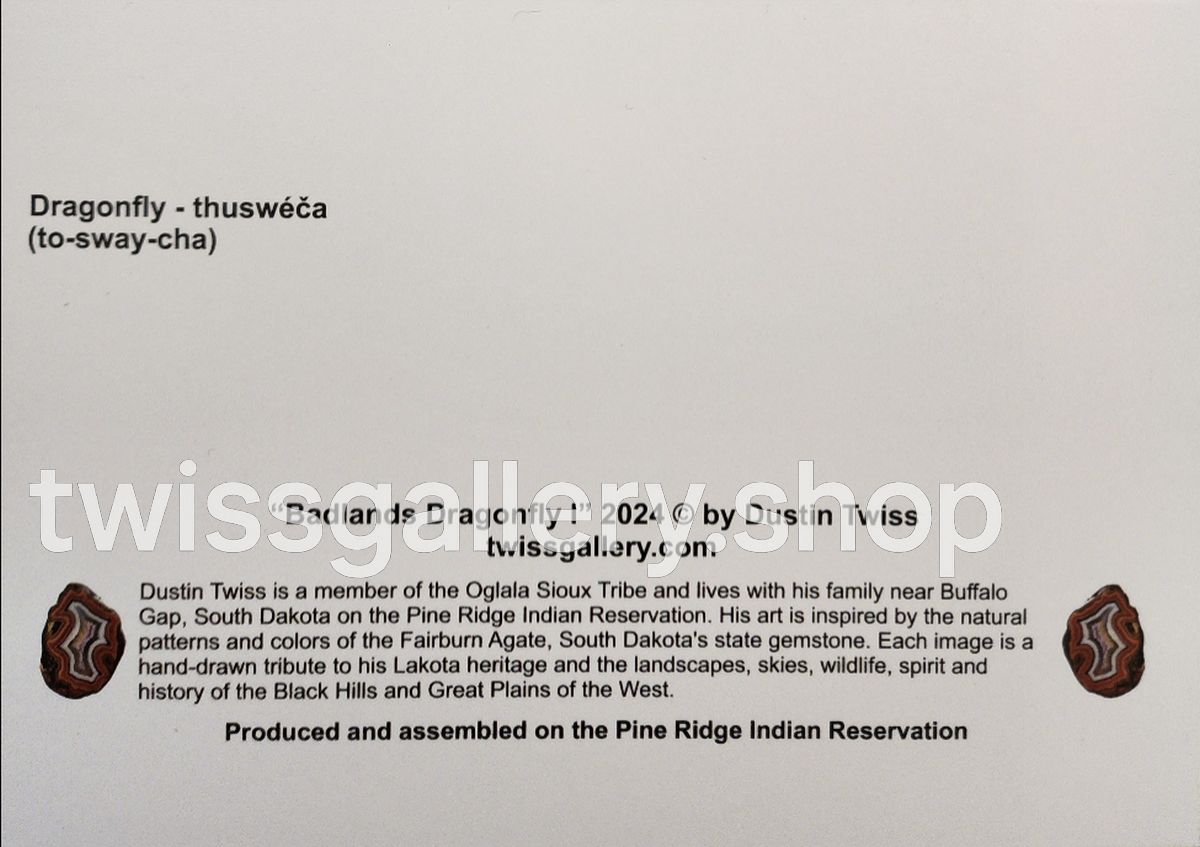 N - 02 "Badlands Dragonfly" Notecard - Twiss Gallery
