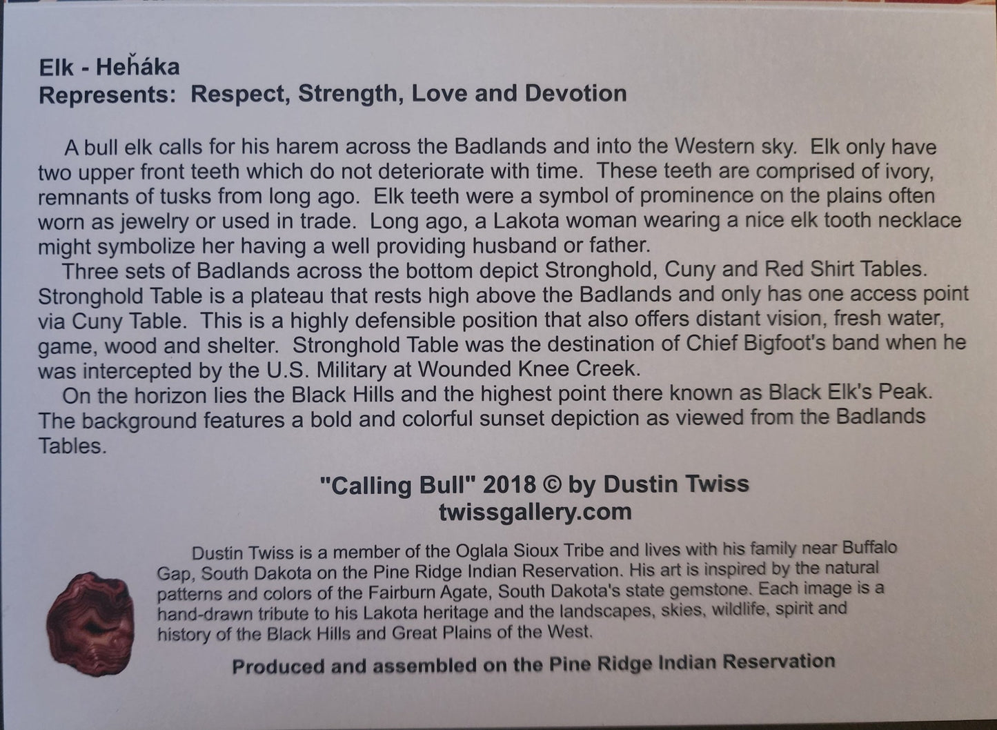 N - 026 "Calling Bull" Notecard - Twiss Gallery