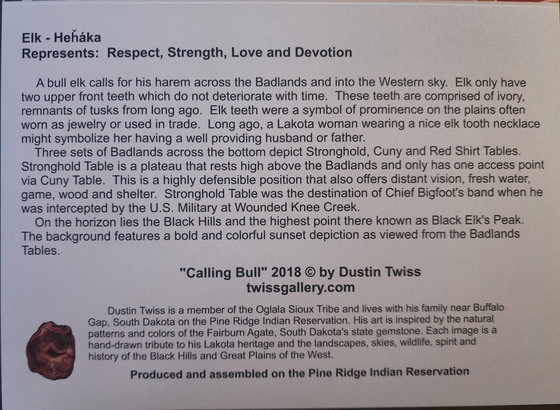 N - 026 "Calling Bull" Notecard - Twiss Gallery