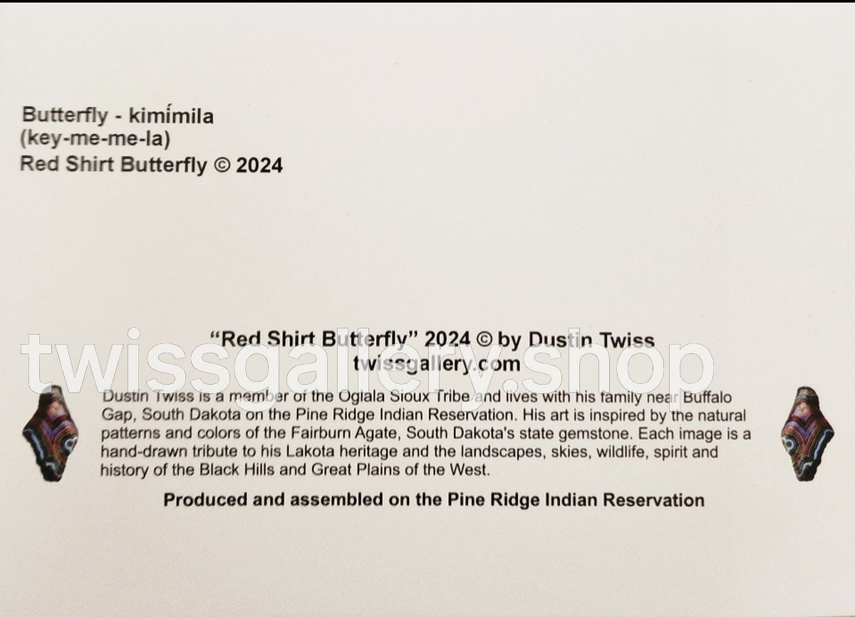 N - 03 "Redshirt Butterfly" Notecard - Twiss Gallery