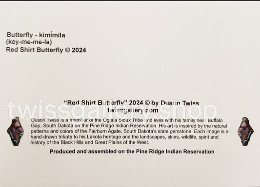 N - 03 "Redshirt Butterfly" Notecard - Twiss Gallery