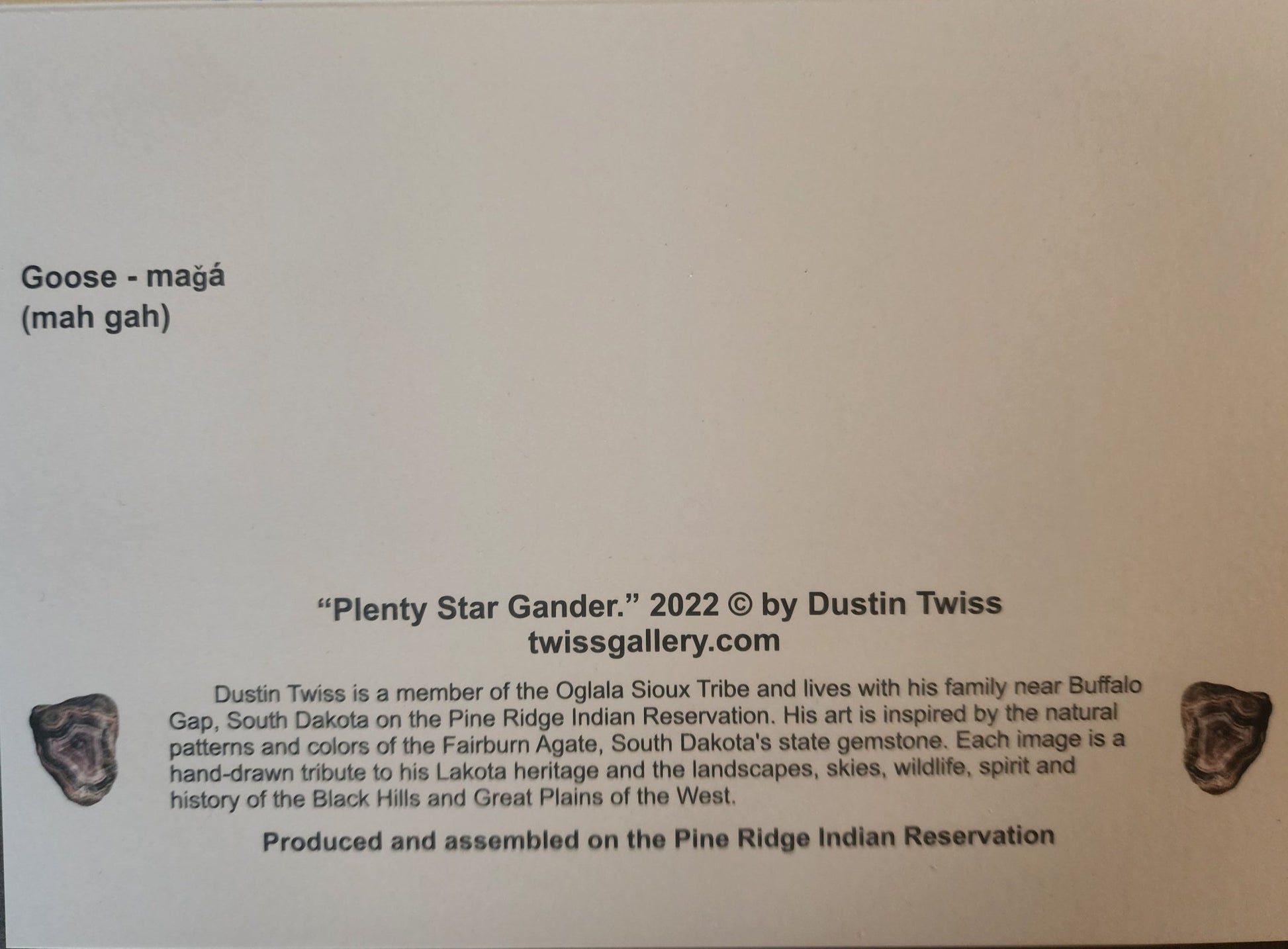 N - 030 "Plenty Star Gander" Notecard - Twiss Gallery