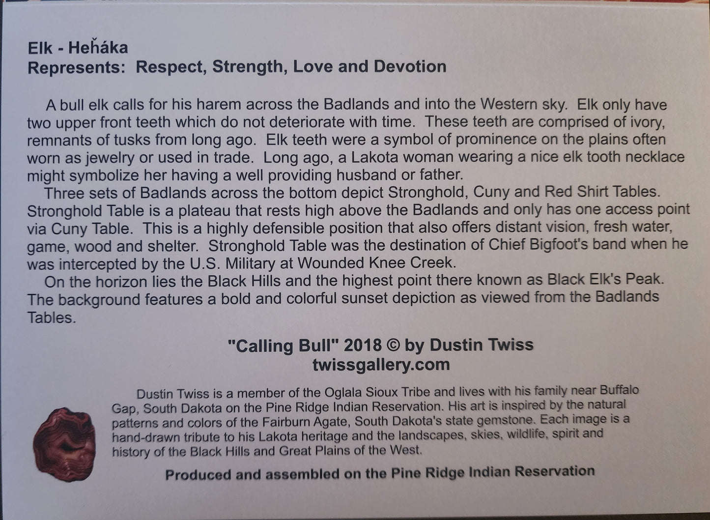 N-026 "Calling Bull" Notecard