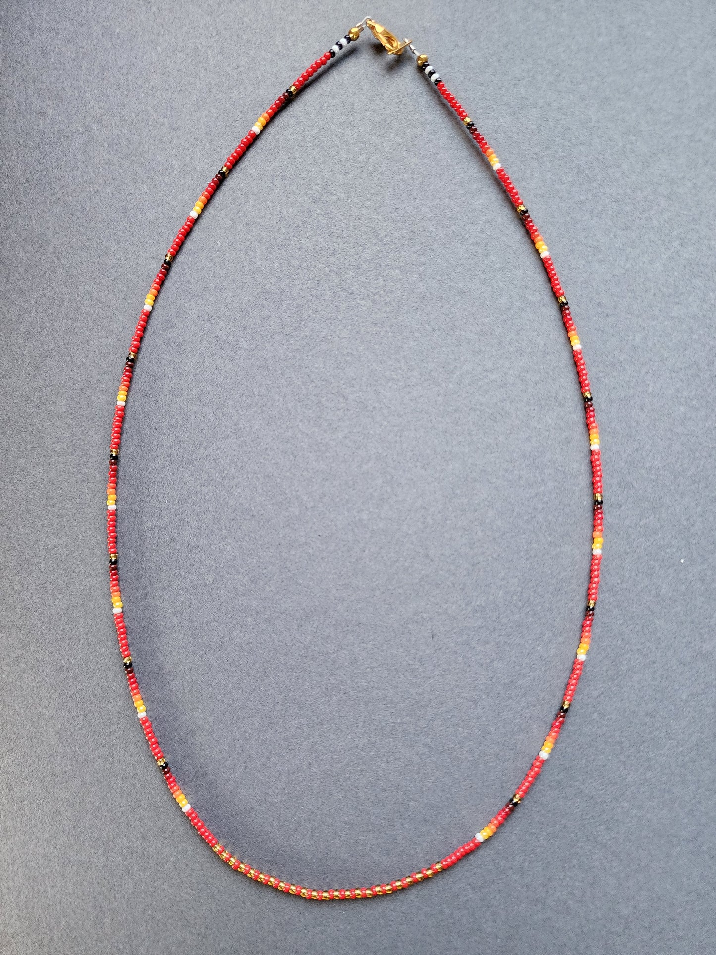 B-06 Beaded Necklace "Sun Fire"