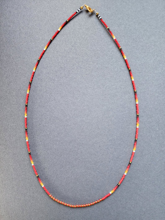 B-06 Beaded Necklace "Sun Fire"