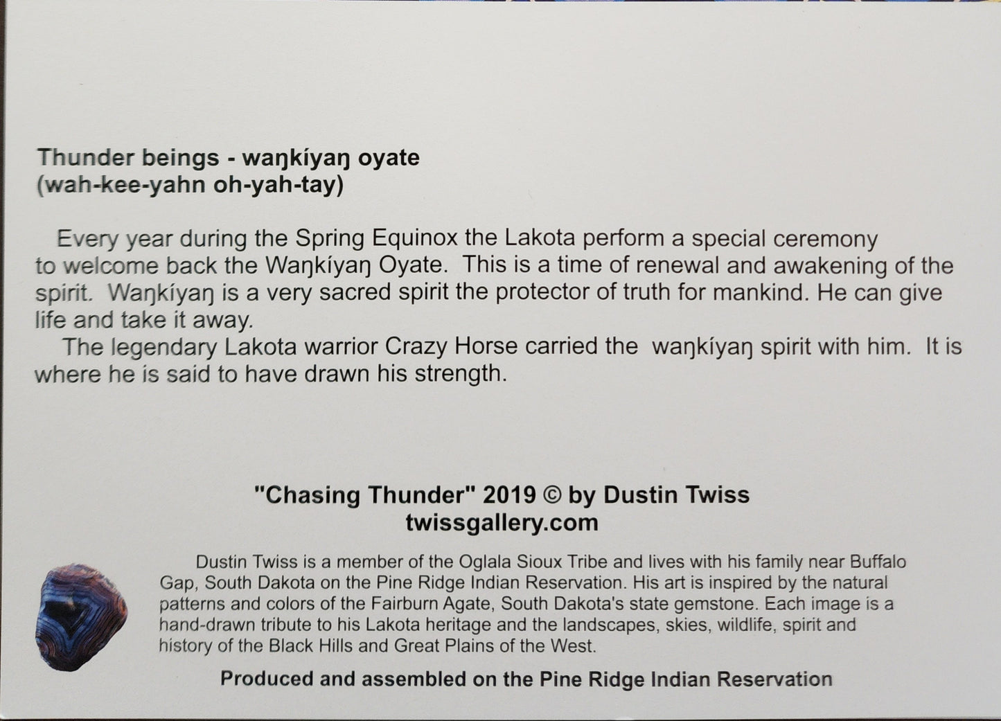 N-032 "Chasing Thunder" - Notecard