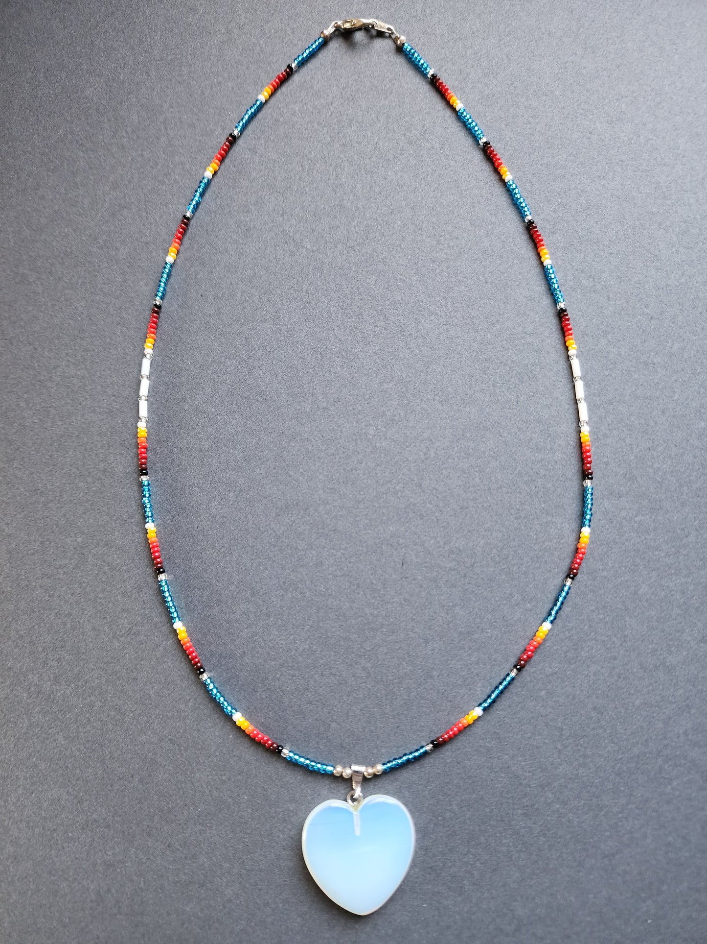 B-016 Beaded Necklace "Warrior Heart"