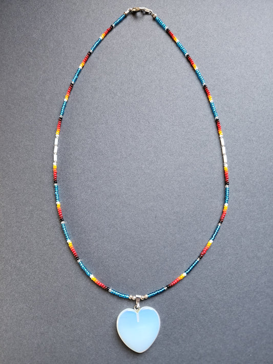 B-016 Beaded Necklace "Warrior Heart"